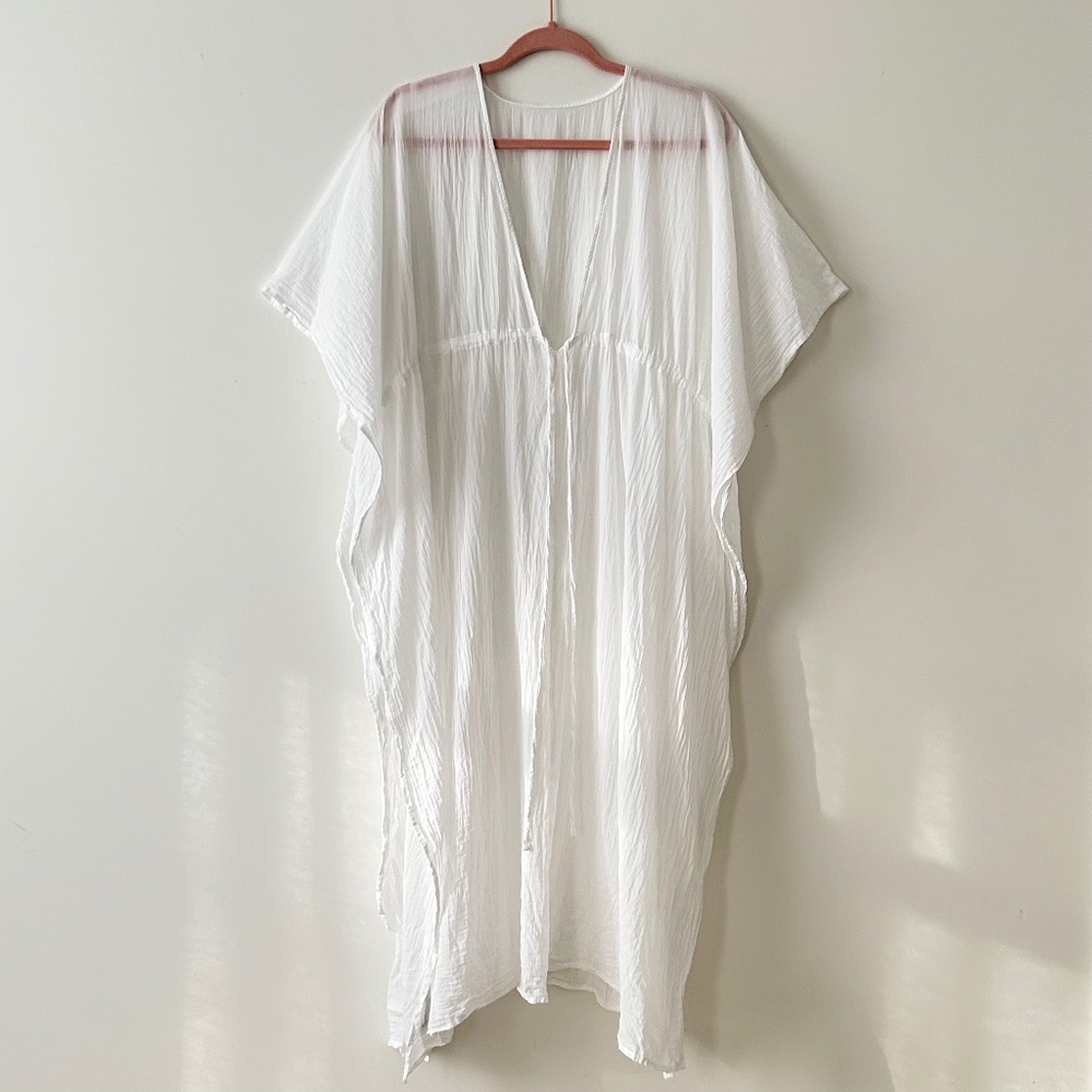 Banana Republic White Lightweight Swim Coverup Caftan